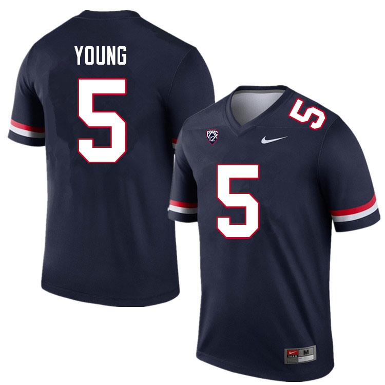 Men #5 Christian Young Arizona Wildcats College Football Jerseys Sale-Navy - Click Image to Close